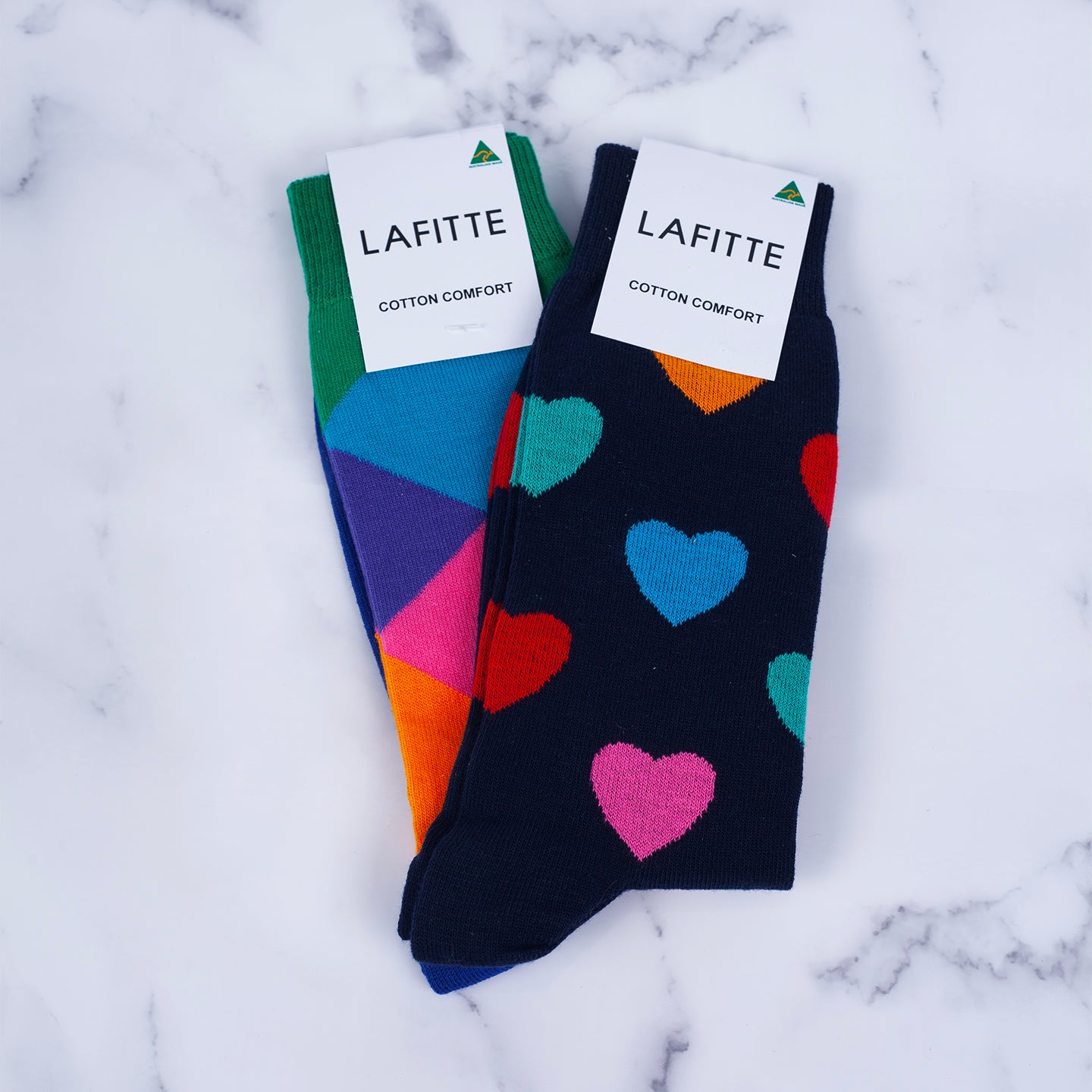 100% cotton socks by Lafitte. Featured in The ManPer Gift Hamper by Artisan Hamper Company